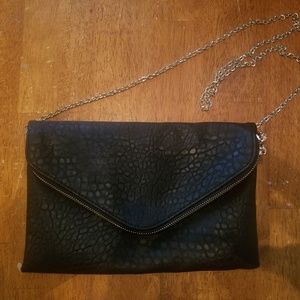 Black Faux Leather Crossbody Purse